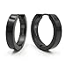 Stainless Steel Black Round Hoop Earrings 21mm