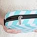 Good Ruby Premium Canvas Bible Cover with Carrying Handle, Book Protector with Pockets Colorful Compact Chevron Bible Case with Zipper and Pen Holder for Women, Teens, Girls (Aqua Chevron)