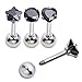 PiercingJ Stud Earrings Set Cubic Zirconia Barbell Earring Tragus Cartilage Helix Earring Ear Studs for Women, 6mm Bar, 16G, 8-12pcs