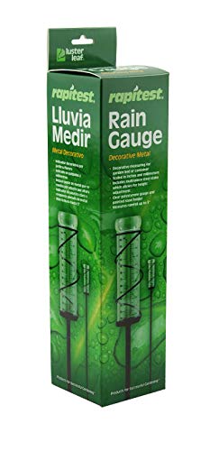 Luster Leaf 1646 Rapitest Spiral Metal Rain Gauge with Stake, Metal Spiral Rain Gauge w/ Stake