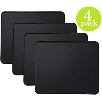 4 Mouse Pad Stitched Edges Premium-Textured Large Mouse Pads Mat Natural Non-Slip Rubber Base Mousepad for Laptop, Computer & PC, 11 x 8.7 inches, Black