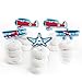 Big Dot of Happiness Taking Flight - Airplane - Dessert Cupcake Toppers - Vintage Plane Baby Shower, Birthday Party Clear Treat Picks - Set of 24
