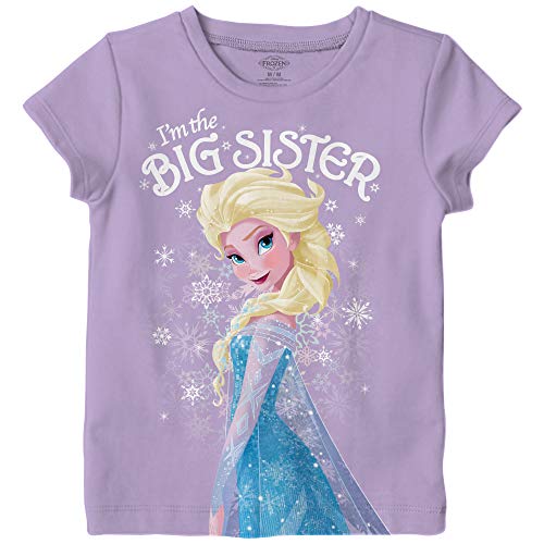 Disney Frozen Elsa I'm The Big Sister Kids T-Shirt (7, Big Sister)