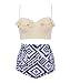 Haicoo Vintage High Waist Floral Women's Bikini Set Strappy Push Up-X030-BgTPB2