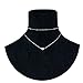 SUNSCSC Tiny Delicate Love Heart Multilayer Choker Statement Bib Necklace for Women Set (Silver)