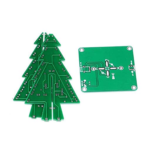 CloverUS 3D Christmas Tree LED DIY Kit Red/Green/Yellow Flash Circuit Parts Electronic Environmentally Friendly Materials