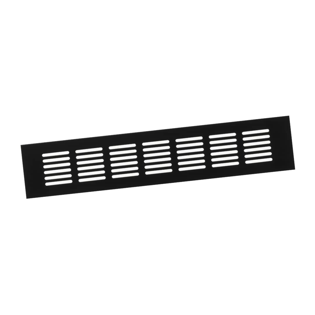 60x300mm Air Vent Cover - Aluminium Ventilation Grille - Black Furniture Grill for Door, Wardrobe, Radiator