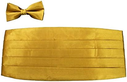 OmegaTuxMens Satin Wedding Formal Tuxedo Cummerbund and Bowtie Set