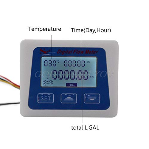 Flow Meters - Digital Flow Meter Water Flowmeter Temperature Time Record With G1 2 Sensor - Thermometer Brass Victor Sanitary Auto Cooling Welder Totalizer Controller Adult Pool Infinity Visual - Thumbnail 2