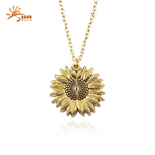 Sunshine Keep Fucking Going- Sunflower Necklace Box, Golden, Size No Size - //medicalbooks.filipinodoctors.org
