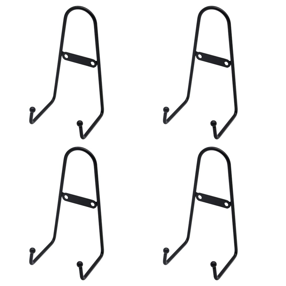 4Pcs Metal wall Mount Display Easel, Black Plate Hanger Picture frame Stand Vertical Plate Stand Holders for Pictures Photo Dish Decoration (6 inch)