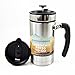 Planetary Design Desk Press Coffee Travel Mug - French Press with Bru-Stop Technology - 2 Spill Proof Lids - 20oz - Brushed Steel,Stainless Steel