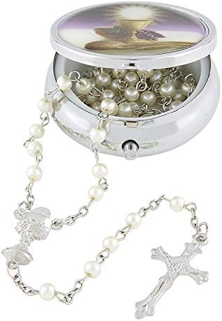 Relgious & Clergy Bread of Life First Communion Rosary with Case - Girl - 12/pk