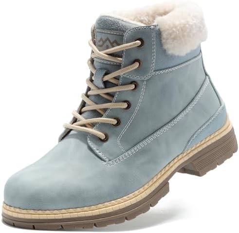 Hike Footwear Light Blue Insulated Winter Ankle Boots/ Faux Fur Trim Size 42 HF Azura – Ergonomic & Supportive Winter Barefoot Shoes  main image 4