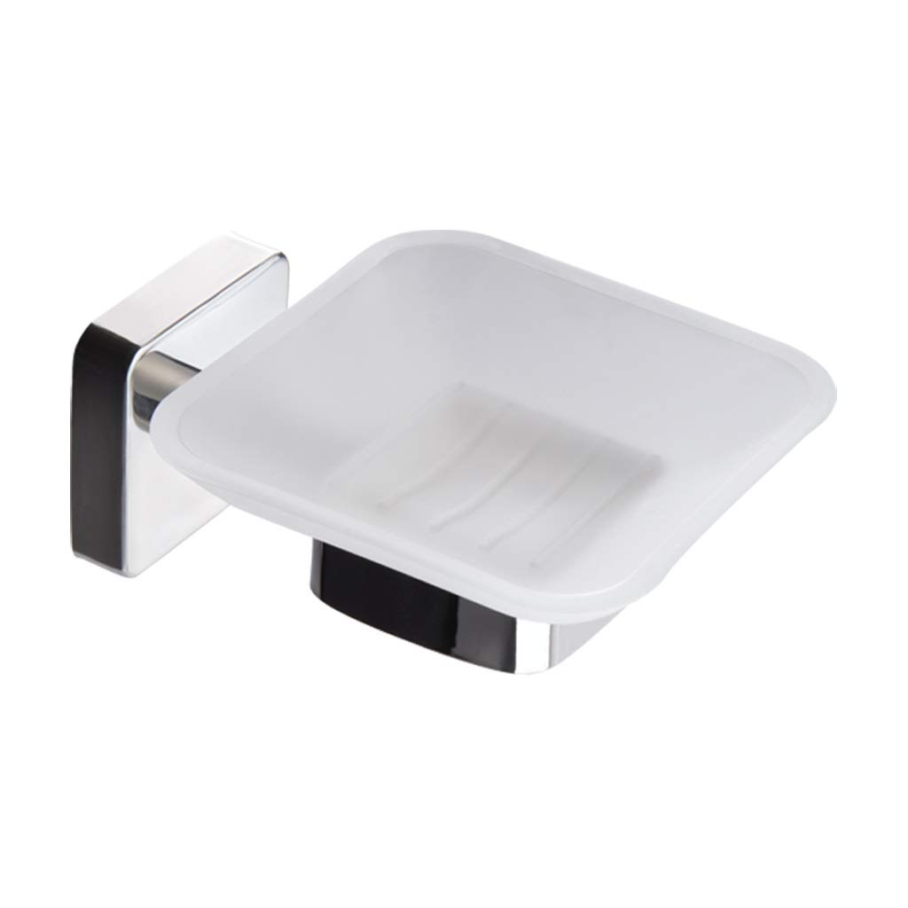 Kapitan Quattro Bathroom Toilet Soap Dish/Holder, Square Style, Wall Mounted Self Adhesive, Stainless Steel AISI 304 18/10, Polished Finish, Made in EU, 20 Years Warranty