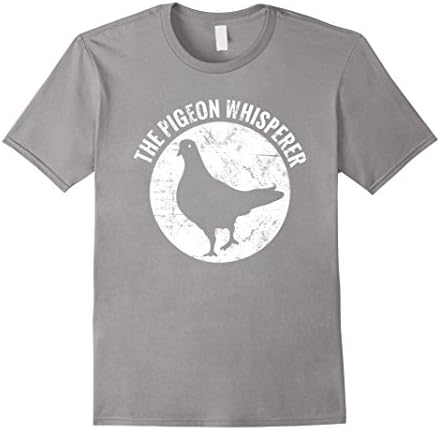 Mens Pigeon Whisperer T-shirt. racing fancy homing trainer tshirt XL Slate
