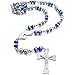 INBLUE Men,Women's Stainless Steel Pendant Necklace Virgin Mary Jesus Christ Cross Rosary Chain