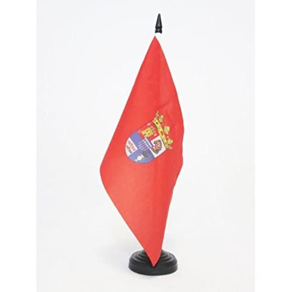 AZ FLAG Province of Seville Table Flag 5'' x 8'' - Sevilla Office Decoration 100% Polyester 21 x 14 cm - Mini Desk Flag with Pole and Black Plastic Base