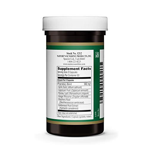image for Nature's Sunshine GC-X, 100 Capsules | Combines Garlic, Capsicum, Pars