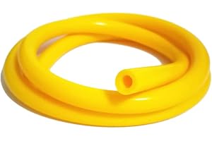 AotoKoop 1/8" Silicone Vacuum Tubing Hose Line 10FT (3 Meter) 130 PSI Maximum Pressure Yellow (3mm ID x 9mm OD)