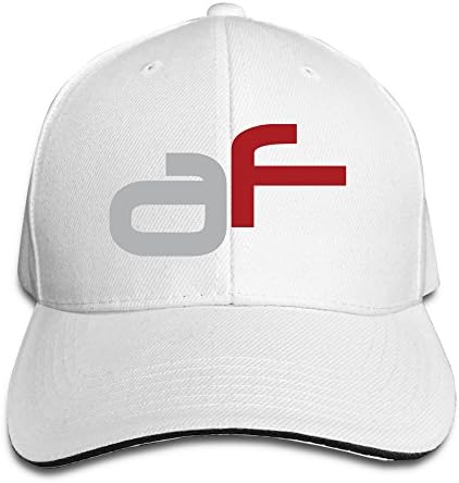 Custom Adults Funny Words AF Adjustable Sandwich Hunting Peak Hat &amp; Cap White
