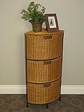 4D Concepts Corner 3-Drawer Unit, Wicker/ Metal