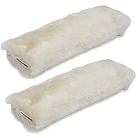 Andalus Authentic Sheepskin SeatBelt Cover, 2 Pack, Seat Belt Covers for Adults, Comfortable Driving, Genuine Natural Merino Wool (Pearl)