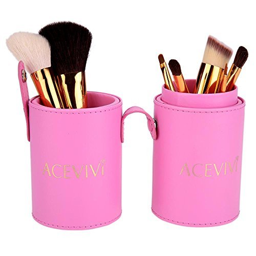 Goodfans Fashion Women 7pcs Makeup Cosmetic Tools Powder Foundation Blush Brush Brushes Set in Barrel（US STOCK）