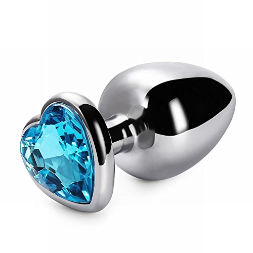 Aluminium Alloy Heart Jeweled Anal Butt-Plug Sex Toy