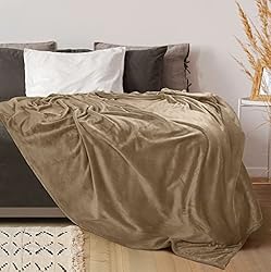Utopia Bedding Fleece Blanket King Size Camel