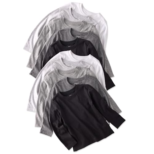 Butterblu London 10-Pack Long Sleeve T-Shirts​ 100% Organic for Boys & Girls, S…