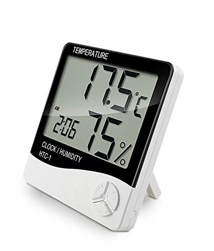 Indoor Digital Humidity Temperature Thermometer Sensor, Hygrometer Meter Gauge with LCD Display for Room Home Office Indoor Living (White)