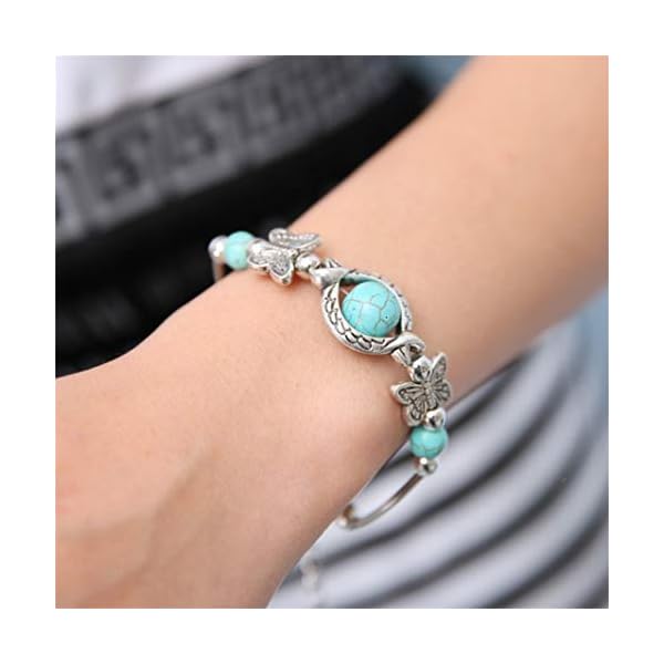 YouCY Creative Ethnic Turquoise Butterfly Bracelet for Women Gift Bracelet Anniversary Christmas Valentine's Day Gifts - Image 3