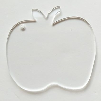 Download Amazon Com 10pcs Blank Clear Acrylic Keychains Blank Apple Key Chain Christmas Tags Apple 2 5