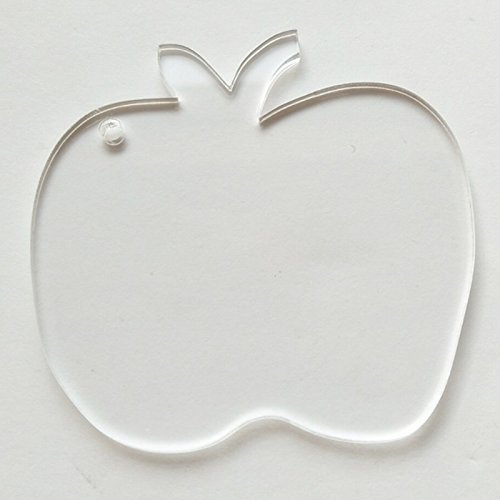 10PCS Blank Clear Acrylic Keychains Blank Apple Key Chain Christmas Tags Apple (3")