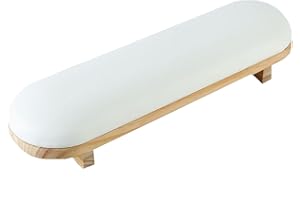 TANG SONG 1PC Sponge Manicure Hand Rest Pillow Wooden Nail Stand Hand Holder Nail Table Manicure Armrest Cushion (White)