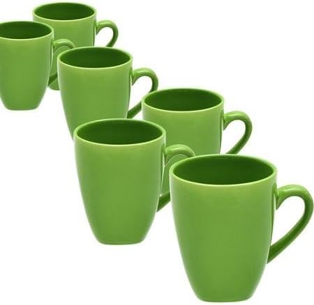10 Strawberry Street Nova Square Mugs, Set of 6 Green