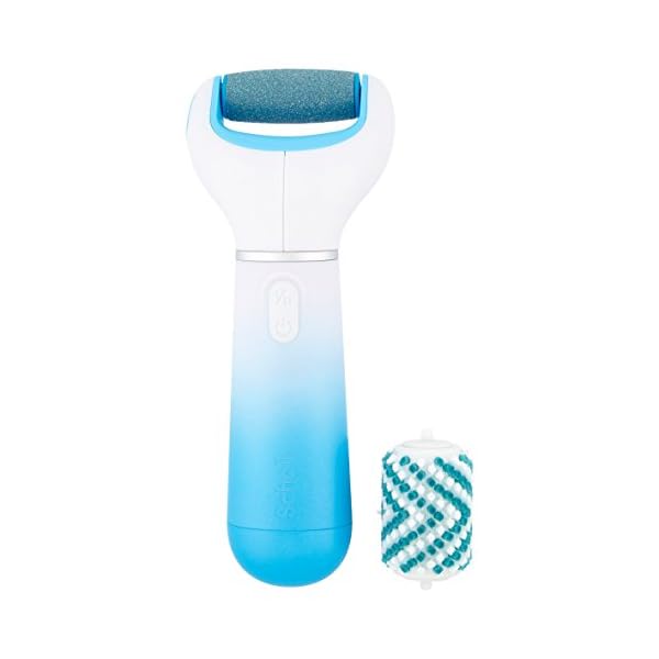 Scholl Velvet Smooth Electric Foot File with Exfoliating Refill, Blue