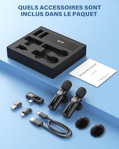 Newmight Wireless Microphone Tie - Plug & Play Compatible with iPhone/Android/PC | Magnetic Mount,Noise Reduction,30M Range,Microphone Telephone for Youtube Podcast Vlog