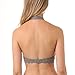 Floral Lace Halter Bralette Unpadded Mesh Lined V-Neck Everyday Bra Top for Women(Grey) S