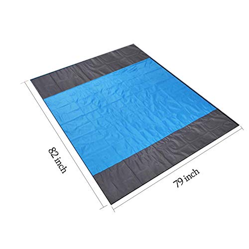 Mumu Sugar Sand Free Beach Mat Oversized 82" x79 Sand Proof Beach Blanket Outdoor Picnic Mat for Travel, Camping, Hiking and Music Festivals-Lightweight Quick Drying Heat Resistant