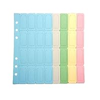 ERCENTURY Paper Page Marker, Page Divider, Book Placeholder, Bookmark Clip for Marking and Highlighting, for A6 6 Holes, Set of 5 (5 Colors), 80 Pieces in Total.