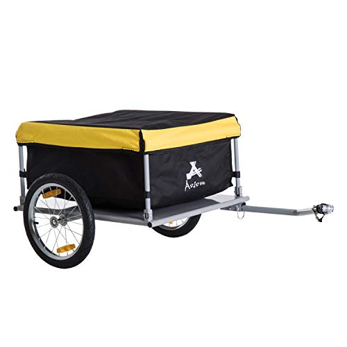 Aosom Elite Two-Wheel Bicycle Cargo Trailer- Yellow/Black