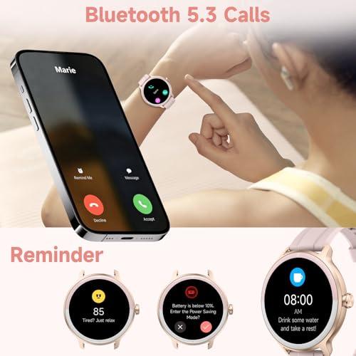 Smart Watch for Men Women, Bluetooth Call/AI Voice, 1.27" DIY Dial Smartwatch with 100+ Sport Modes, IP68 Waterproof Watch with Heart Rate Sleep SpO2 Step Monitor, Fitness Watch for Android iOS Phone
