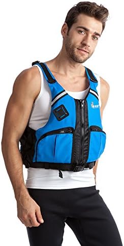 Adult snorkel vest life jacket buoyancy vest thickening sea fishing to save clothing survival suit , blue , l