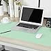 Office Desk Pad- Desk Decor Non-Slip Spill-Resistant, Thick Extended PU Leather Desk Blotter 31.5×15.7in (Green)