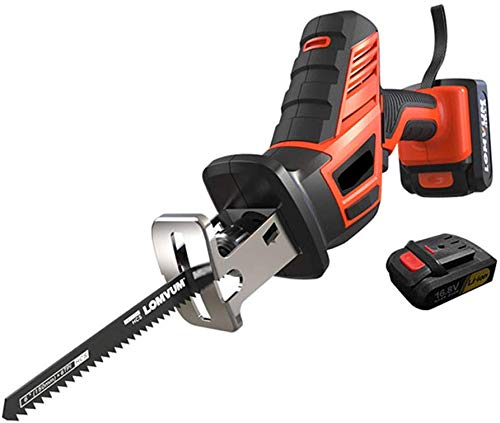 WUAZ Akku-Säbelsäge mit 16,8 V Max Lithium-Ionen-Akku, Säbelsäge mit Schnellladegerät und 9 Sägeblätter
