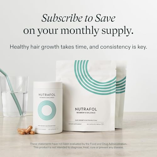 Nutrafol Women's Balance Hair Growth Supplements, Ages 45 and Up, Clinically Tested for Visibly Thicker Hair and Scalp Coverage, Dermatologist Recommended - 1 Month Supply