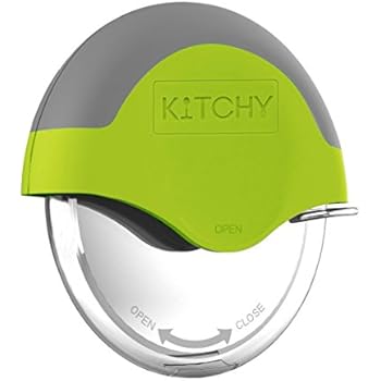 Kitchy Pizza Cutter Wheel - Super Sharp and Easy To Clean Slicer, Kitchen Gadget with Protective Blade Guard (Green)