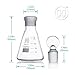 Huaou 50ml Conical Flask with Ground-in Solid Glass Stopper, Pack of 3